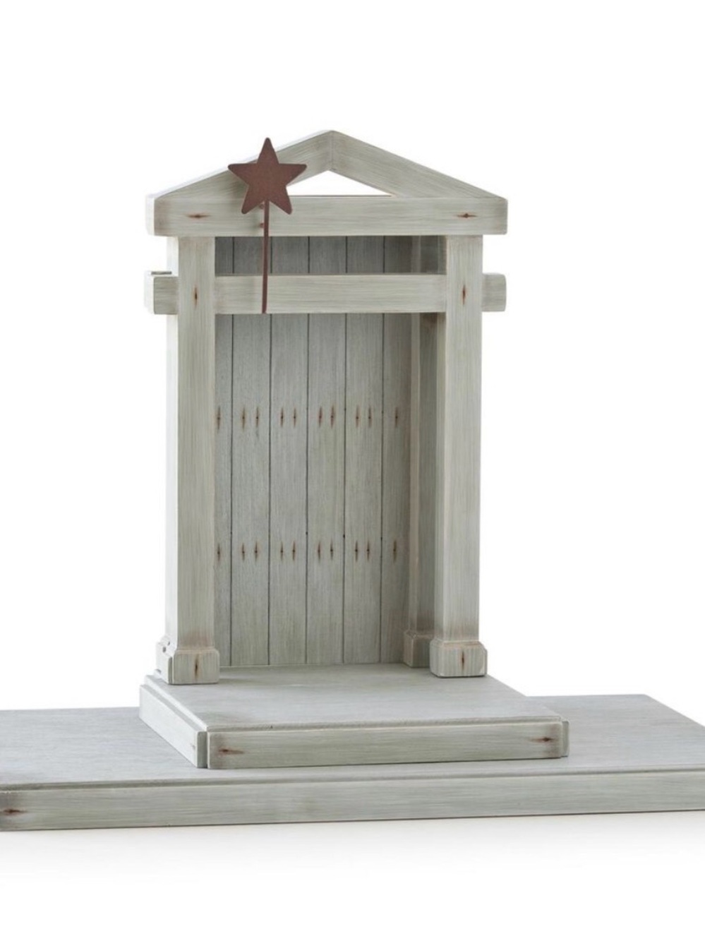 New Open Willow Tree Creche Stable Nativity Wood Backdrop  Susan Lordi Demdaco